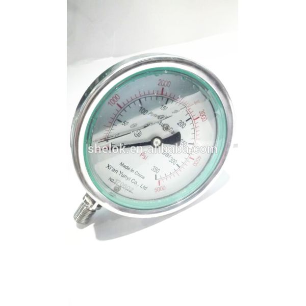 Stainless steel oil filled pressure gauge