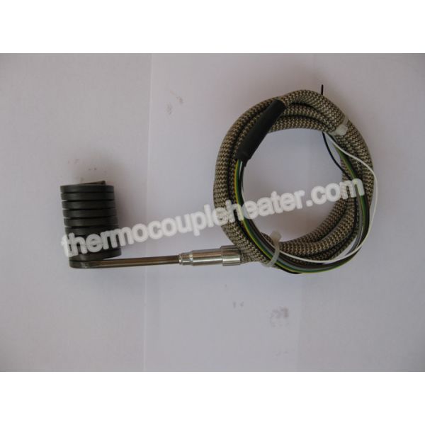 Mini Coil Heater With Thermocouple Type J or K stainless steel shell 1m fiberglass lead wire