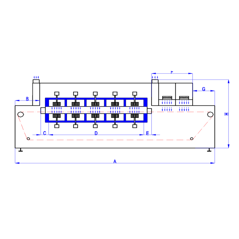 Hot Air Soldering Reflow Furnace Heat Treating Equipment SUS304 Mesh Belt 33kW