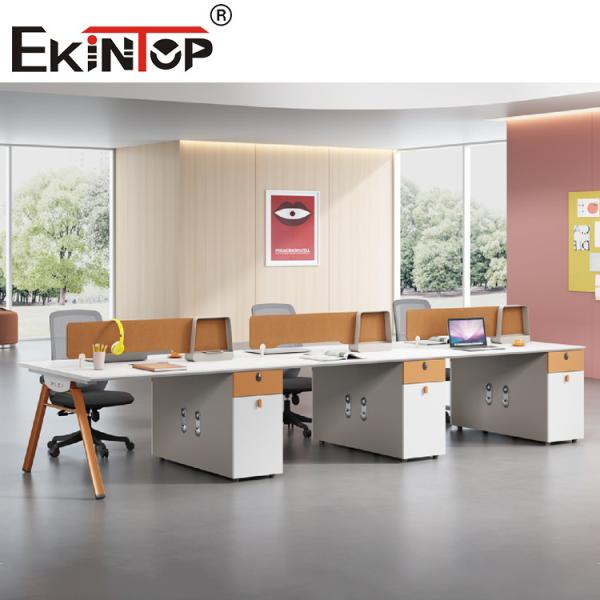 Estação de trabalho branca do escritório do tampo da mesa para a armação de aço da pessoa do pessoal 2-8