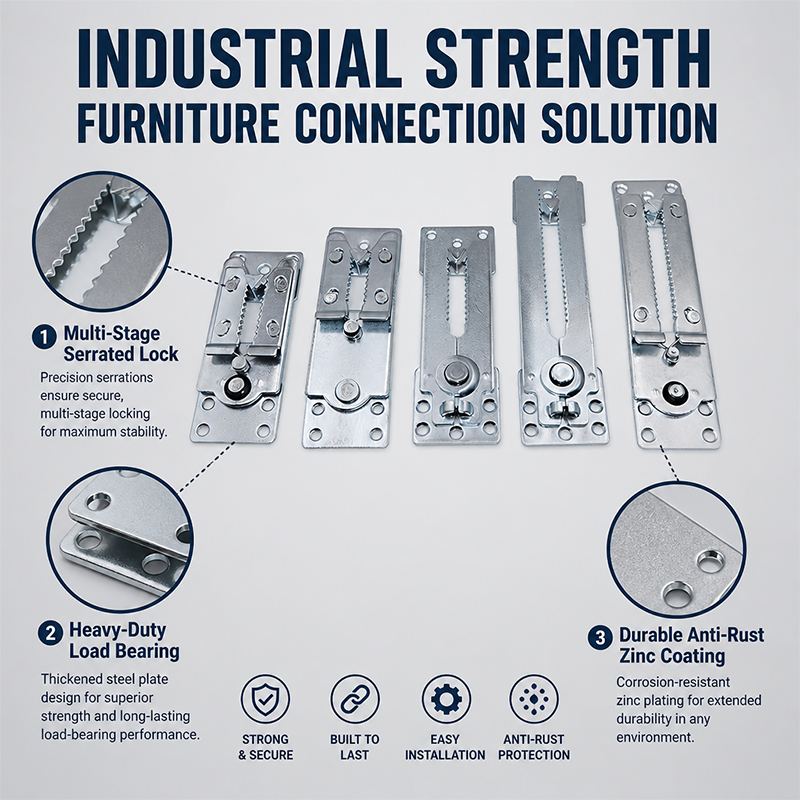 Furniture Hardware Accessories Long Sofa Connecting Buckle Assembly Insert Piece Shark Mouth Connector Sofa Interlocking Buckle