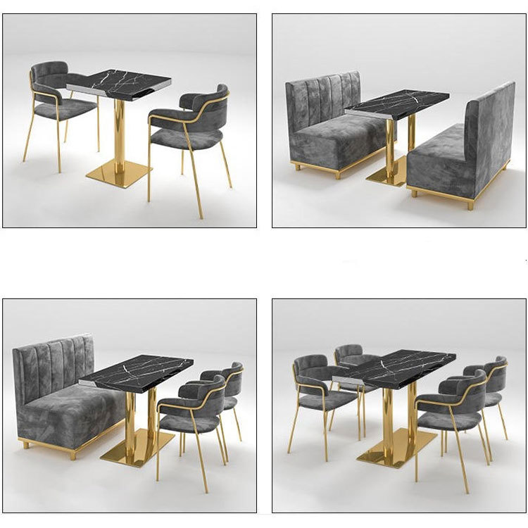 Customizable Modern Luxury Velvet Booth Sofa Durable Restaurant Booth Seating for Cafe Sofa Set