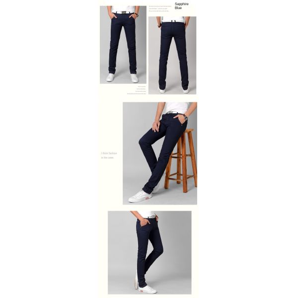 Pants length Trousers Fashion Style Stretch Fit Cotton Mid Waist Trousers For Man