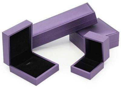 High End Leather Jewelry Box Purple Covering Transparented Acrylic With Paint Finish
