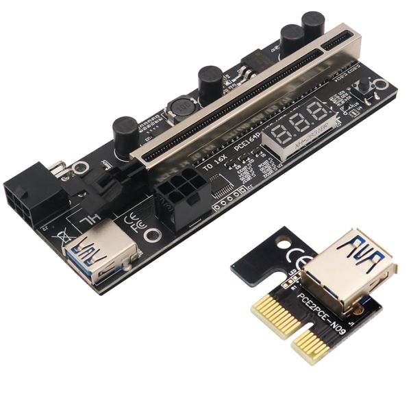 Рослость 1x PCIE к графическому расширению 16x с датчиком температуры для Bitcoin