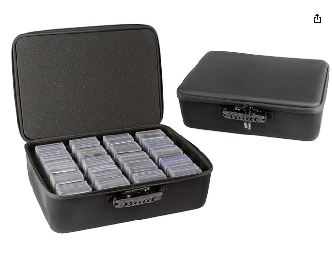 Card Titan Toploader and One Touch Trading Card Storage Box with Zipper Lock - Sports Card Deck Box Fits Up to 400 Sleeved Collectible Sports Cards or up to 80 Magnetic Cases