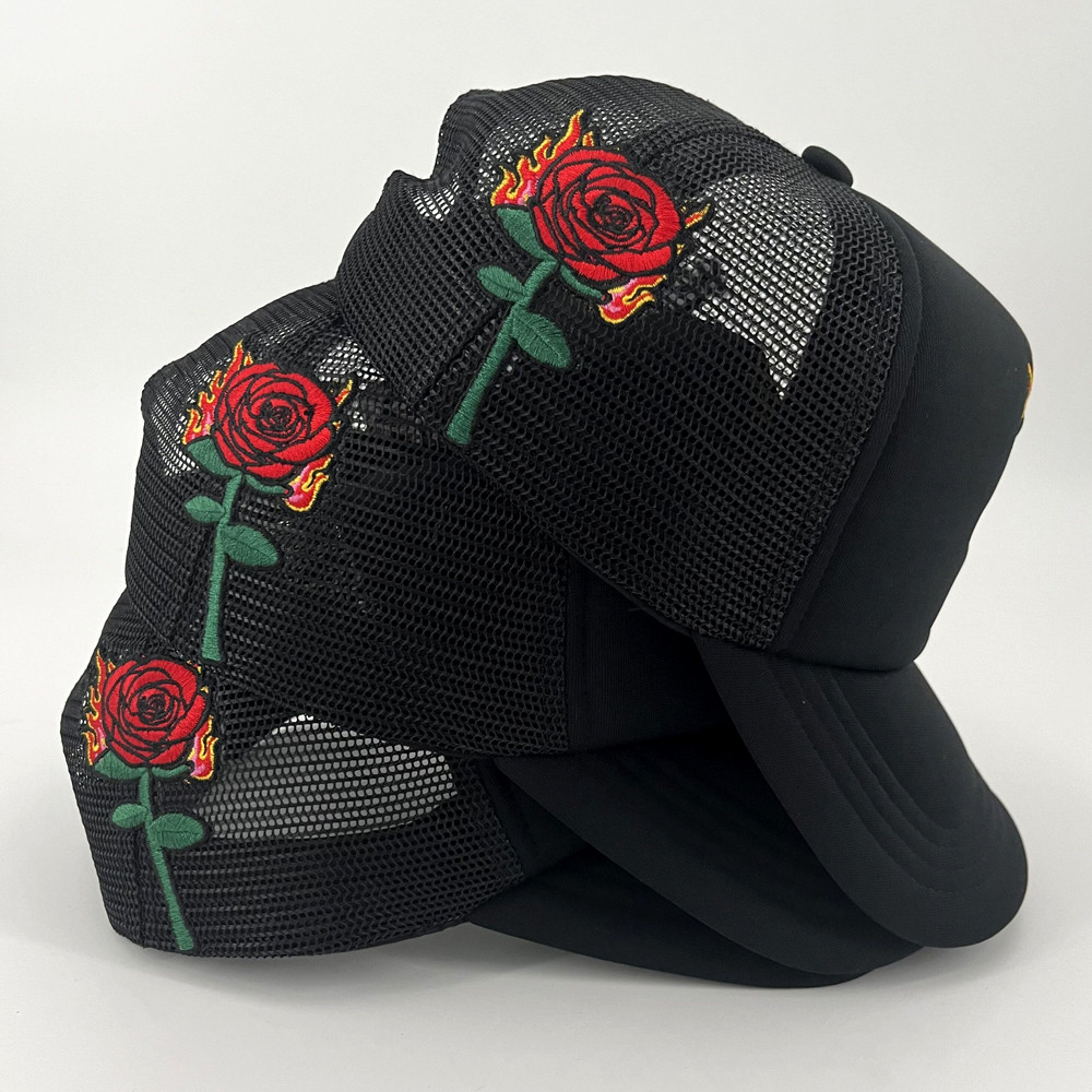 Foam 5 Panels Custom Embroidery Trucker Hats Snap Snapback Cap Breathable