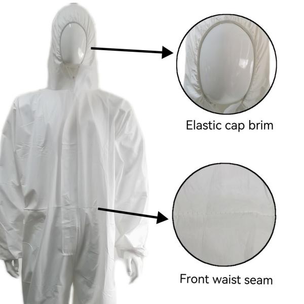 Vestuário de proteção de isolamento durável impermeável CE Tipo 5 6 Camisa de proteção com cobertura de calçado