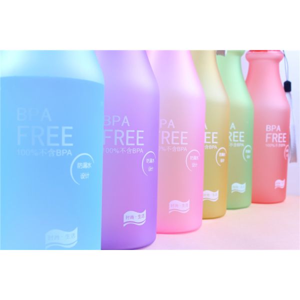 Unbreakable 550mL BPA Free Water Bottle in Candy Colors for School Children 6.8x20cm
