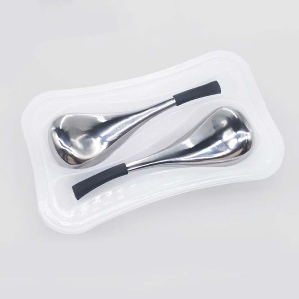 Massage Equipment Properties Silver Stainless Steel Mermaid Ice Globe for Face Skin Health Care Spa Spoon Facial Roller 2023
