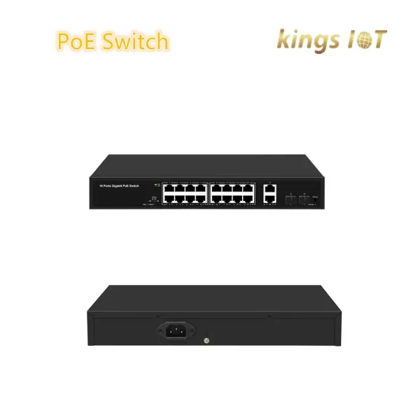 Gigabit 16-Ports Poe Switch with SFP Fiber Uplink Port, 200W Poe Power for CCTV Cameras, 300W Poe Power for WiFi Access Point