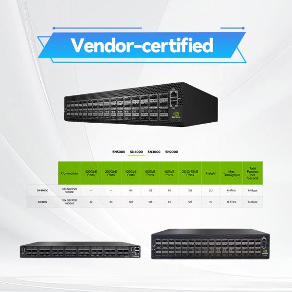 Switch de red Ethernet abierto Mellanox MSN4600-VS2FC Spectrum-3 basado en 200gbe 2u