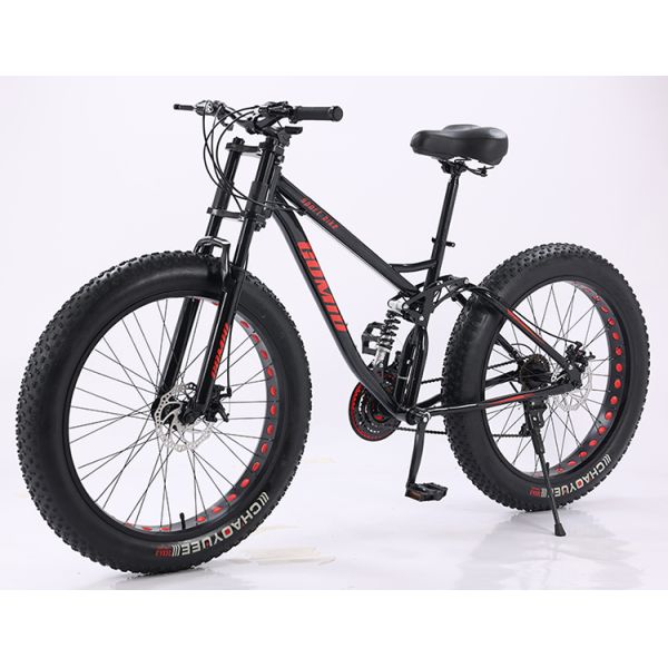 Fat tire vélo Fatbike personnalisable Croisière Neige Pleine suspension Vélo de montagne Vélo de plage Vélos à queue douce 21 vitesses