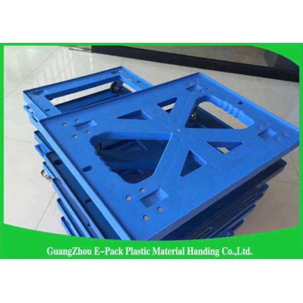 750 * 570 * 175mm Plastic Moving Dolly  Pallet  Heavy Duty Four Wheel 100% PP