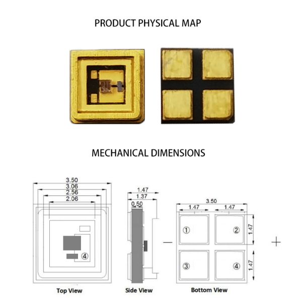 O diodo emissor de luz UV de 290nm 293nm 295nm lasca 300nm 305nm 310nm 315nm para o tratamento médico