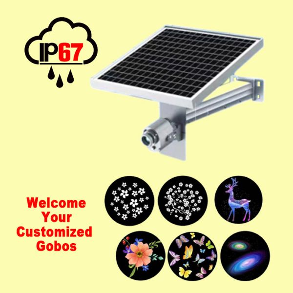 Nebula Solar Battery 40W 60W Gobo Projector System Image Outdoor IP67 Waterproof Solar Light