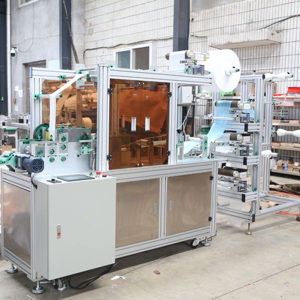 fully automatic high speed 3 ply disposable elastic fabric face mask making machine