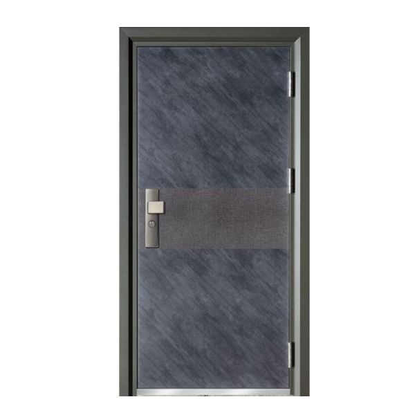 Factory Direct Sales Wood Grain Steel Main Gate Design Double Fire Door with Smart Lock