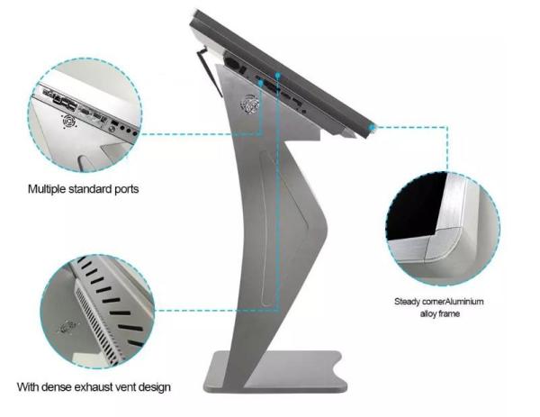 Floor Standing Indoor Interactive LCD Touch Screen High Definition Intelligent Digital Signage Kiosk