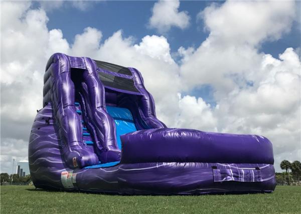 Funny Outdoor Inflatable Water Slide Custom Logo Strong Stucture CE Certification