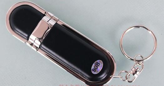 O flash de couro de USB do caso e do metal conduz 006