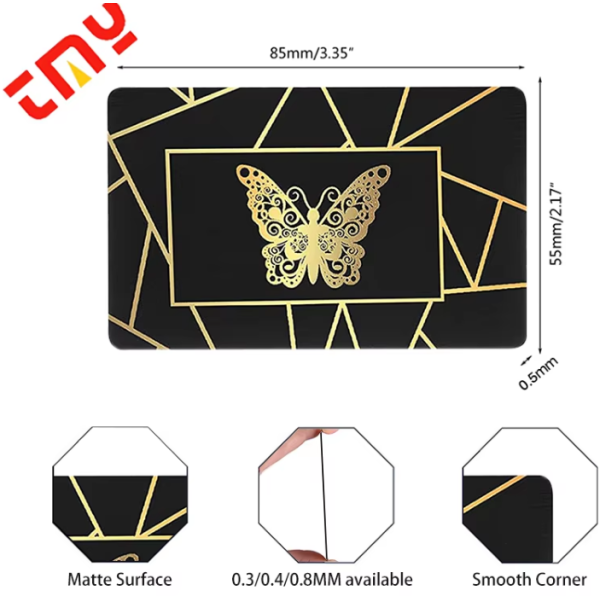 Personalized Custom Matte Black Gold Metal Credit Card Business Card For Business