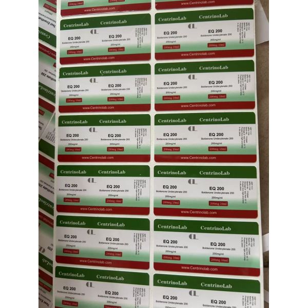 Customized Adhesive Injection Oil Labels For Steroide Product EQ 200 With Pvc Materail