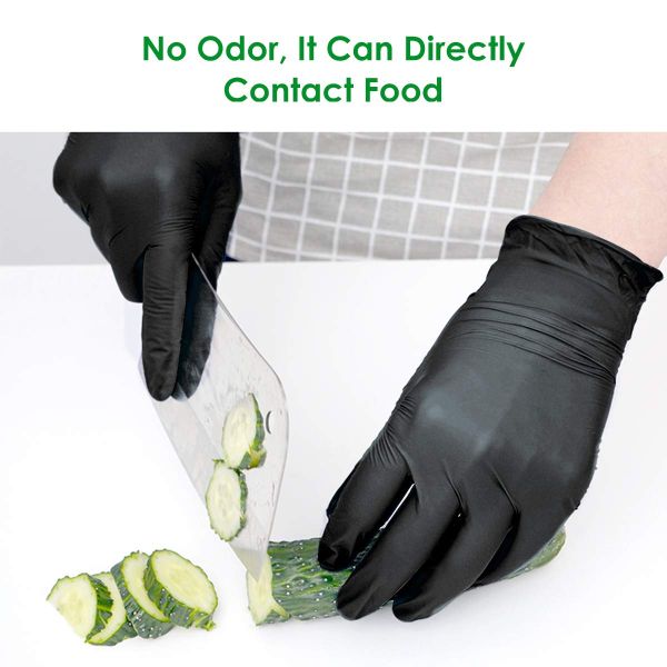 Latex Free Disposable Medical Gloves Anti Allergic High Wear Resistant Black Color