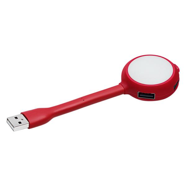 Curved At Any Angle 4 Port USB 2.0 HUB With LED Light