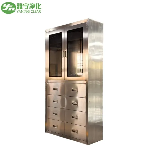 Stainless Steel 304 Medical Cabinet with Embedded Toughened Glass Window and Dampproof Design for Healthcare Facilities