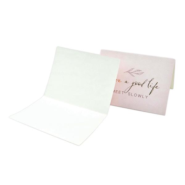 Tarjeta de felicitaciones en blanco con diseño de impresión personalizado y papel de oro Gracias