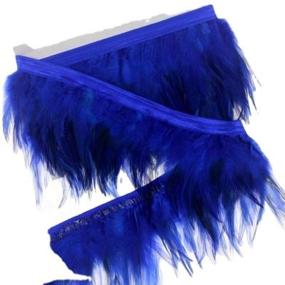 Decoração de festa Stretch Saddle Hackle Feather Fringe Trim Envio DHL Padrão tingido