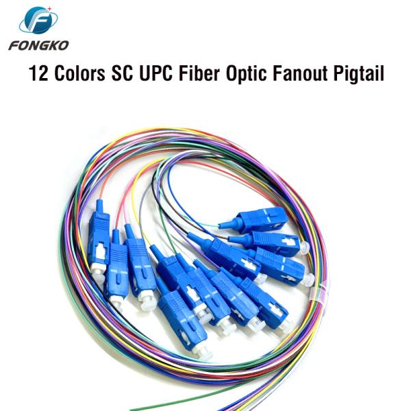 FONGKO 12 Core 0.9mm G652D PVC Optical Fiber Pigtail Buldle Pigtail LC FC SC ST UPC APC Fibre Optic Pigtails