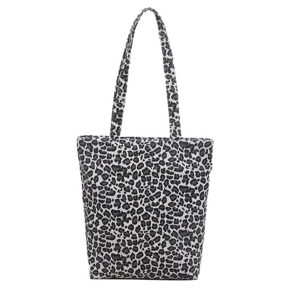 2022 OEM Leopard Printing  cotton Tote for Women Canvas handbag Purse Large lifestyle Grocery  bag Handle Shoulder Bag kids bag