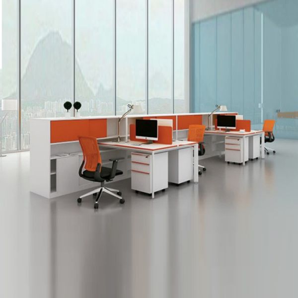 Customized Colorful 6 Person Office Workstation Desks For Modern Businesses