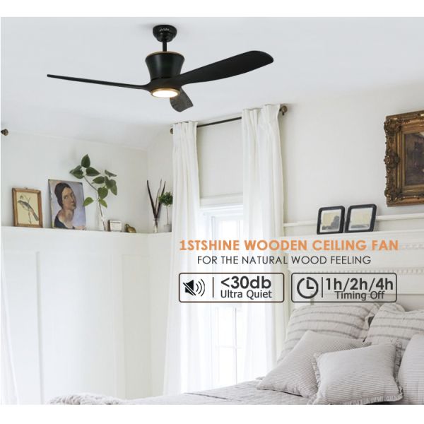 ceiling fan Мотор DC 6 скоростей умный приурочивая тихий потолочные вентиляторы 52 дюймов с 3 реверзибельными лезвиями