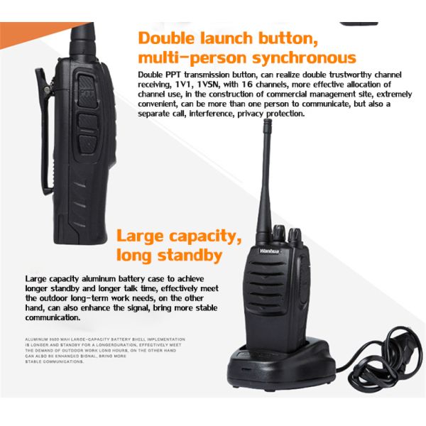 Wanhua WH27 Long Range Walkie Talkie Two-way Radio with -30 60°C Temperature Range