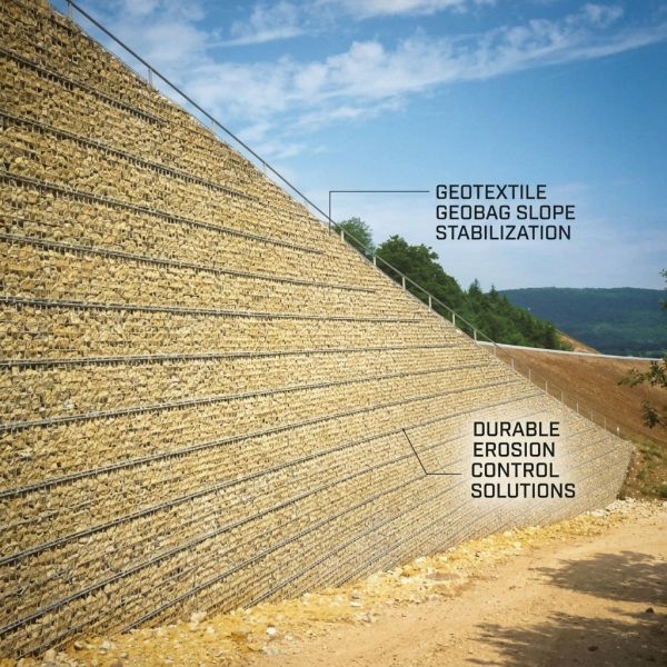 UV Stabilized Polyethylene Gabion Bags Reinforced Geobag For River Embankment