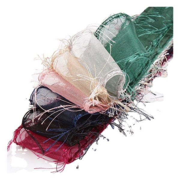 25mm-50mm Tassel Edge Полиэстерная лента для цветочного шоколада Подарочная упаковка и украшение одежды