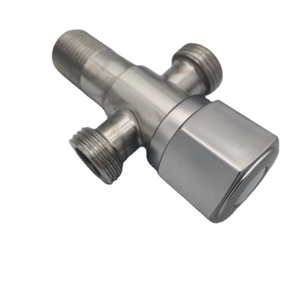 Angle Valve Multifunction Stainless Steel 3Ways T Valves for Bathroom Engineering