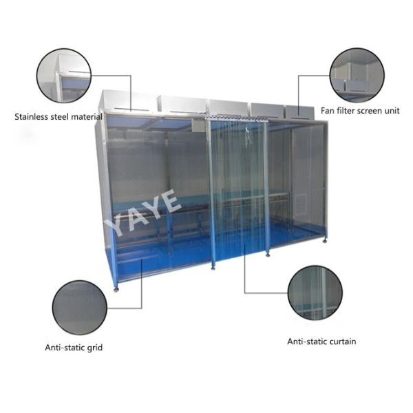 Electronic Factories Prefabricated Cleanrooms 0.3um Modular Pharmacy Clean Rooms