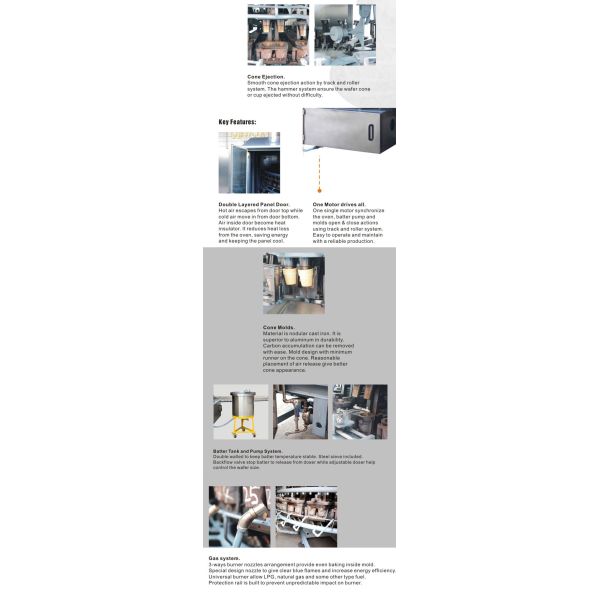 Automatic Sugar Cone Production Line 28 Mold With 2 Cavity Chip Cone Machine
