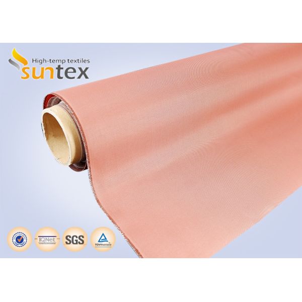 0.21mm Red PU Coated High Temperature Duct Cloth, Fire Retardant Fire Barrier Fabric