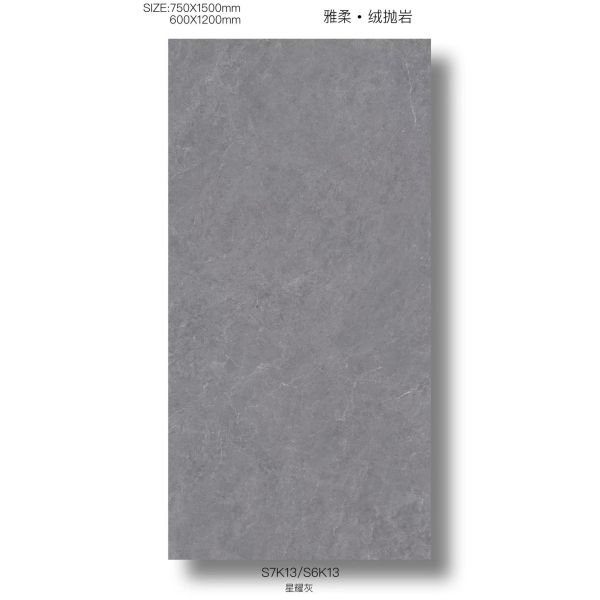600x1200mm azulejos de porcelana antibacteriana gris profundo para pisos interiores