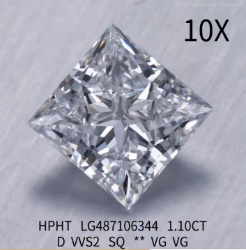 1.1 Ct Princess Cut Lab Grown Diamond Jewelry D VVS2 HPHT Laboratory Grown Diamond (Конструкция для использования в лабораторных условиях)