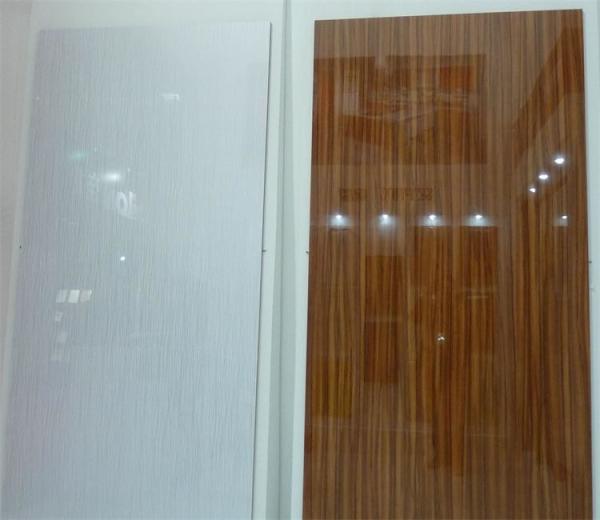 Popular wood grain design acrylic mdf panel for kitchen cabinet