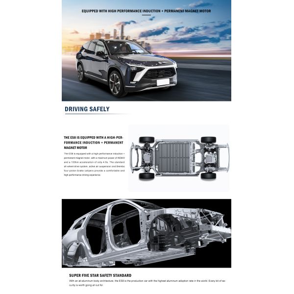 Energy Electric Vehicles 2023 Nio ES8 75KM 0km Used Car 6 Seats Luxury SUV with Long Battery Life and 2425kg Curb Weight