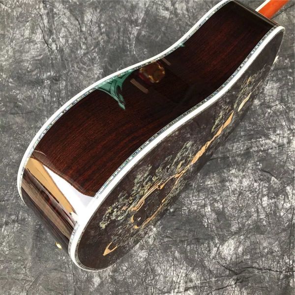 Custom Martin Style Deluxe D-100AA All Solid Wood 41 Inch D Type Spruce Acoustic Guitar Abalone
