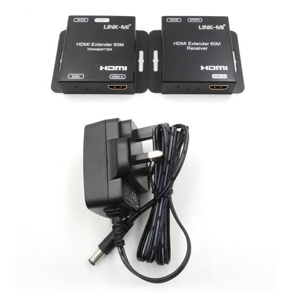 60m HDMI Extender Over Single Cat5e Cat6 Support 1080P 60Hz POC EDID