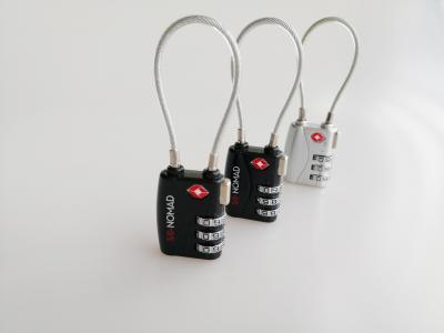 3 Number TSA Cable Lock 63g Color Customized Easy Operate Free Samples